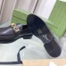 Gucci Womens Loafers in Black Leather with Gucci Logo