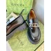Gucci Womens Lug Sole Horsebit Loafers in Black Leather