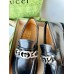 Gucci Womens Lug Sole Horsebit Loafers in Black Leather