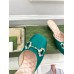 Gucci Horsebit Mules in Green Satin with Crystals