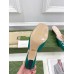 Gucci Horsebit Mules in Green Satin with Crystals