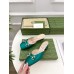 Gucci Horsebit Mules in Green Satin with Crystals
