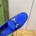 Gucci Womens Horsebit Loafers in Blue Satin with Crystals