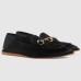 Gucci Womens Horsebit Loafers in Black Satin with Crystals