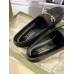 Gucci Womens Jordaan Loafers in Black Leather with Crystals