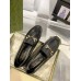 Gucci Womens Jordaan Loafers in Black Leather with Crystals