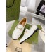 Gucci Womens Jordaan Loafers in White Leather with Crystals