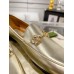 Gucci Womens Jordaan Loafers in Gold Metallic Leather with Crystals