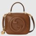 Gucci Blondie Mini Top Handle Bag in Brown Leather