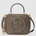 Gucci Blondie Mini Top Handle Bag in Taupe Leather