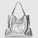 Gucci Blondie Medium Tote Bag in Silver Metallic Leather