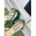 Gucci Platform Pumps in Green Patent Lether with Crystals G
