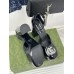 Gucci Platform Pumps in Black Patent Lether with Crystals G