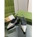 Gucci Slingback Pumps 55mm in Silver Metallic Leather