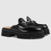Gucci Womens Mules in Black Leather with Horsebit