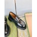 Gucci Womens Horsebit Loafers in Noir Leather with Lug Sole