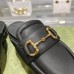 Gucci Womens Loafer Slippers in Black Leather with Horsebit