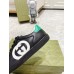 Gucci Mens Ace Sneakers in Black Leather with White Interlocking G