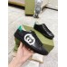 Gucci Mens Ace Sneakers in Black Leather with White Interlocking G