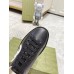 Gucci Mens Ace Sneakers in Black Leather with White Interlocking G
