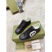 Gucci Mens Ace Sneakers in Black Leather with White Interlocking G