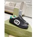 Gucci Mens Ace Sneakers in Black Leather with White Interlocking G