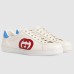 Gucci Mens Ace Sneakers in White Leather with Red Interlocking G