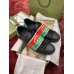 Gucci Mens Ace Sneakers in Black Leather with Elastic Web