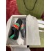 Gucci Mens Ace Sneakers in Black Leather with Elastic Web