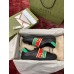 Gucci Mens Ace Sneakers in Black Leather with Elastic Web