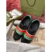 Gucci Mens Ace Sneakers in Black Leather with Elastic Web