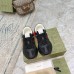 Gucci Mens Rhyton Sneakers in Black Leather Effect Fabric
