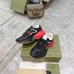 Gucci Mens Rhyton Sneakers in Black Leather Effect Fabric