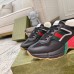Gucci Mens Rhyton Sneakers in Black Leather Effect Fabric