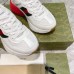 Gucci Mens Rhyton Sneakers in White Leather Effect Fabric