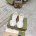 Gucci Mens Rhyton Sneakers in White Leather Effect Fabric