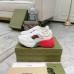 Gucci Mens Rhyton Sneakers in White Leather Effect Fabric