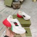 Gucci Mens Rhyton Sneakers in White Leather Effect Fabric
