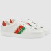 Gucci Mens Ace Sneakers in White Leather with Web Interlocking G