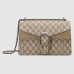 Gucci Dionysus Small Shoulder Bag in GG Canvas with Taupe Suede
