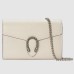 Gucci Dionysus Mini Chain Wallet in White Leather