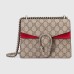 Gucci Dionysus Mini Shoulder Bag in GG Canvas with Red Suede