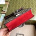 Gucci Dionysus Mini Shoulder Bag in GG Canvas with Red Suede