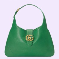 Gucci Aphrodite Medium Shoulder Bag in Green Leather