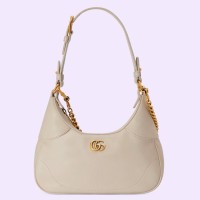 Gucci Aphrodite Small Shoulder Bag in White Leather