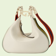 Gucci Attache Small Shoulder Bag in White Leather