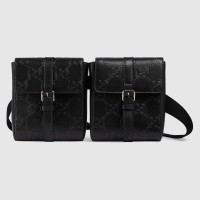 Gucci Belt Bag in Black GG Embossed Leather