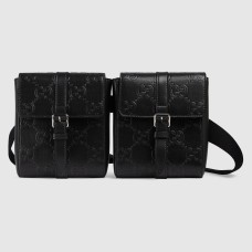Gucci Belt Bag in Black GG Embossed Leather