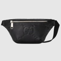 Gucci Belt Bag In Black Jumbo GG Leather