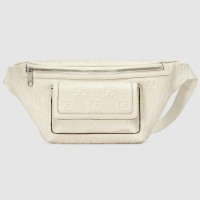 Gucci Belt Bag in White GG Embossed Perforated Leather